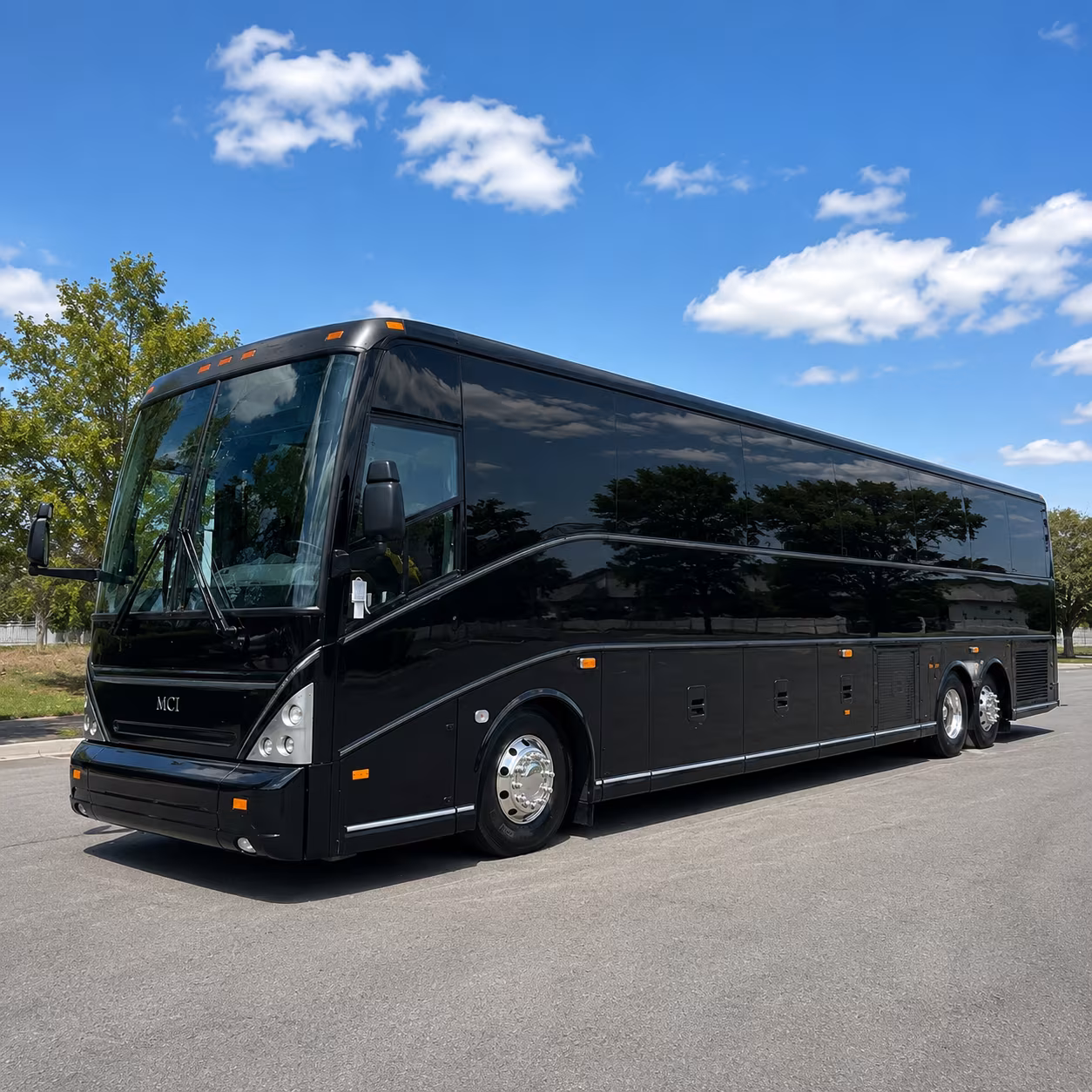 bloomington charter bus rental exterior