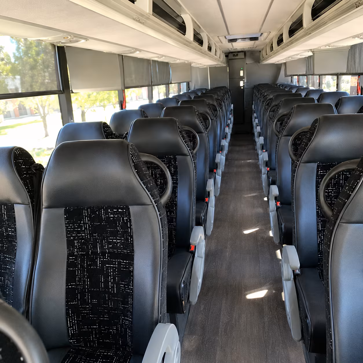 bloomington charter bus rental interior