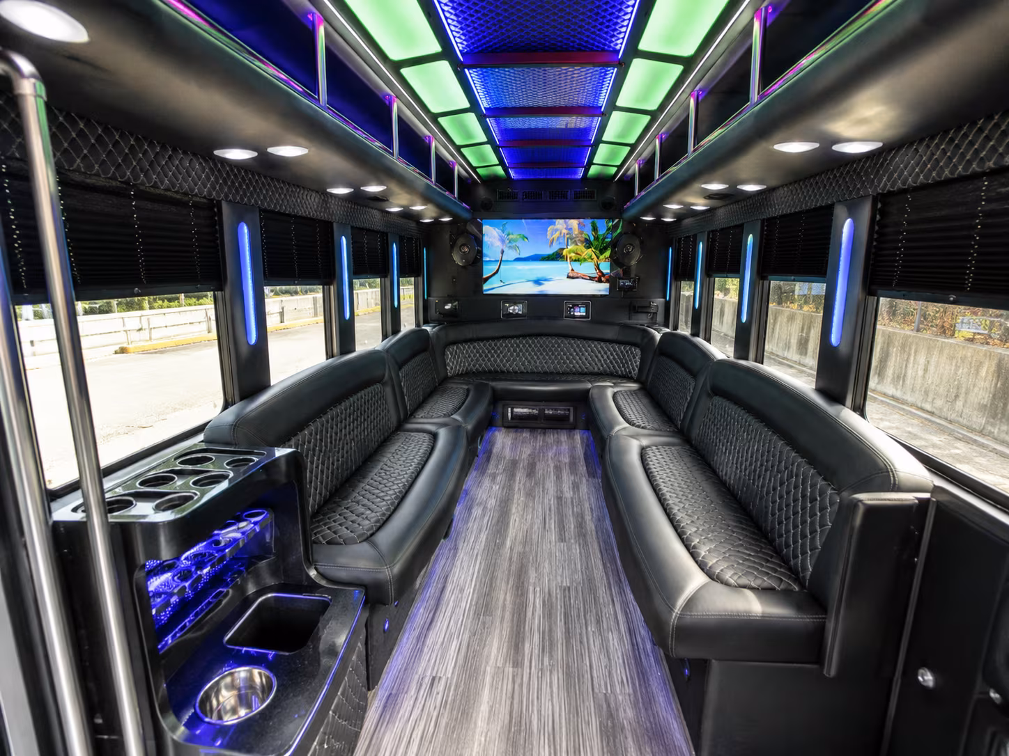 eagan 18 passenger party bus inside