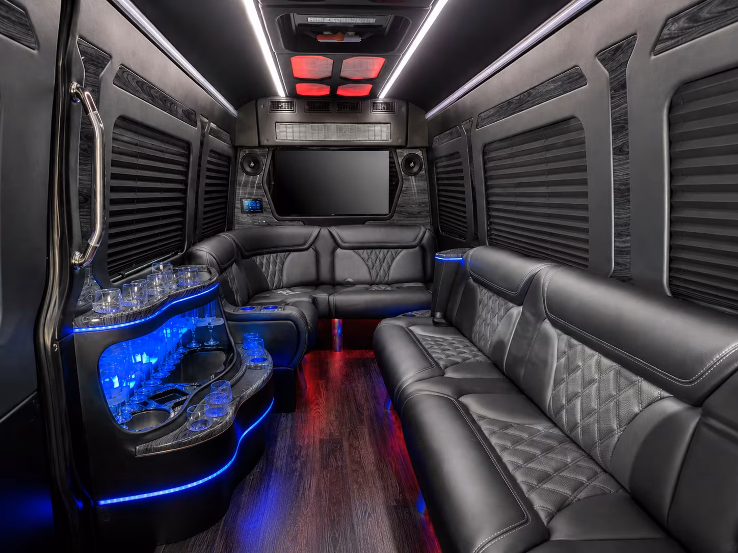 eagan 18 passenger party bus interior