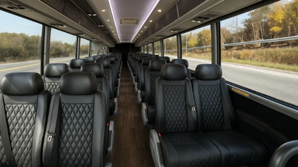 Interior of Charter Bus Company Eagan's 25 Passenger Mini bus in Eagan