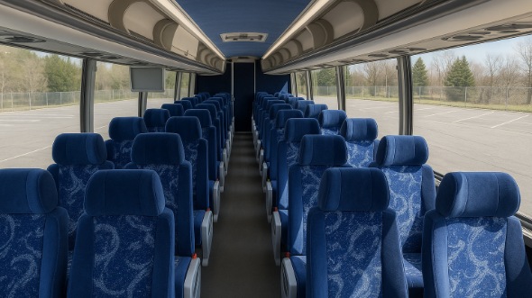 Interior of Charter Bus Company Eagan's 55 Passenger Charter Bus in Eagan