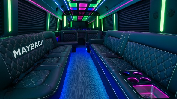 Interior of Charter Bus Company Eagan's Party Bus in Eagan