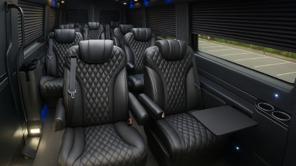 Interior of Charter Bus Company Eagan's Sprinter Van Rental With Driver in Eagan